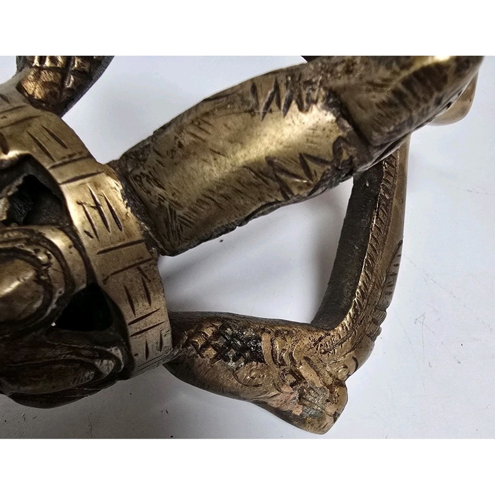 Antique Brass Tibetan Buddhist 5 pronged Vajra/Dorje 13" - Picture 11 of 16